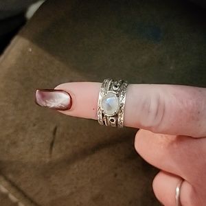 Real sterling silver moon ring